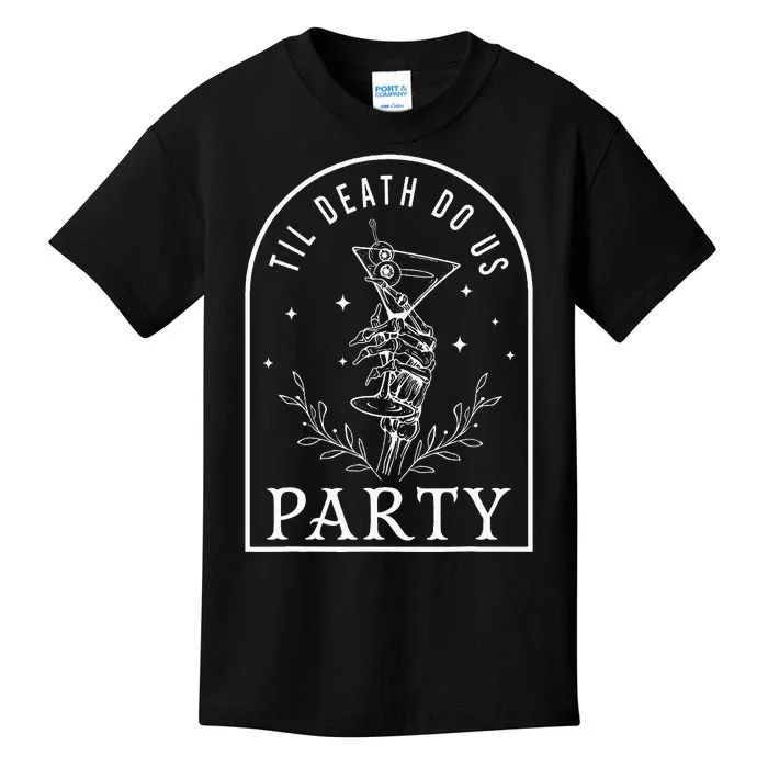 Til Death Do Us Party Spooky Wedding Bachelorette Halloween Kids T-Shirt