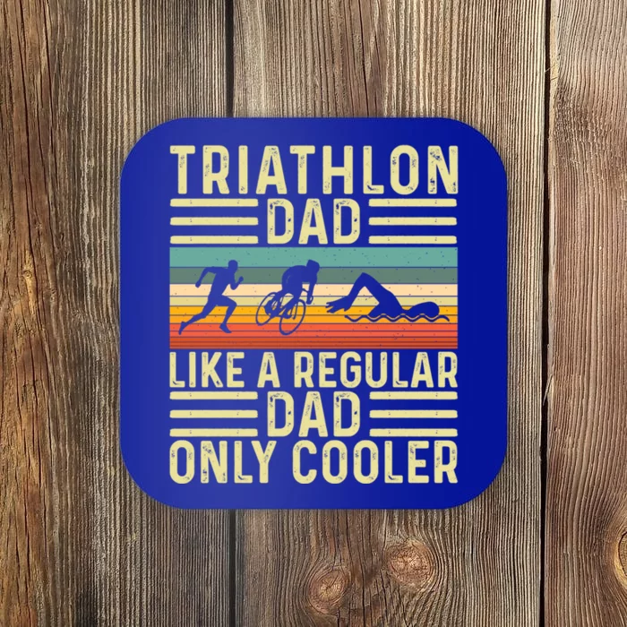 Triathlon Dad Design Swim Bike Run For Triathletes Gift Coaster