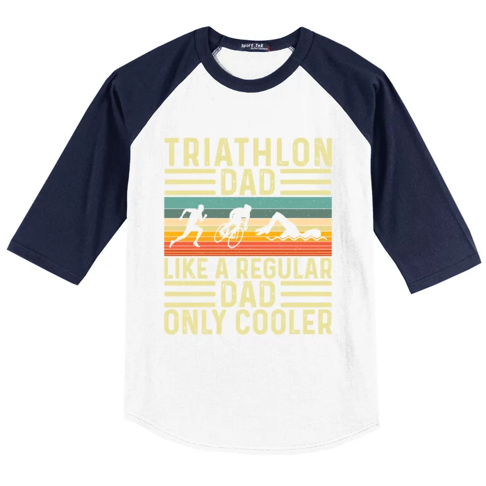 Triathlon Dad Design Swim Bike Run For Triathletes Gift Baseball Sleeve Shirt