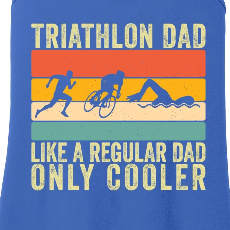 Triathlon Dad Design Swim Bike Run For Triathletes Gift Ladies Essential Tank