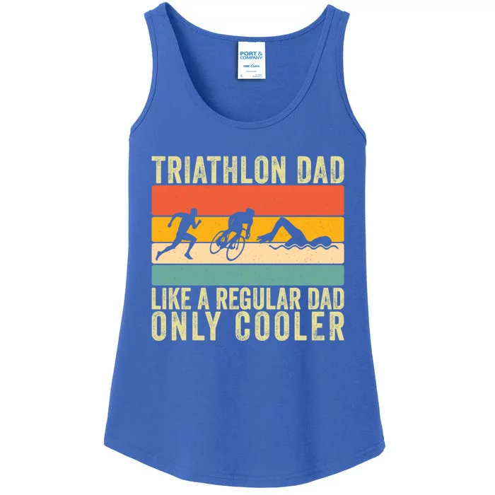 Triathlon Dad Design Swim Bike Run For Triathletes Gift Ladies Essential Tank