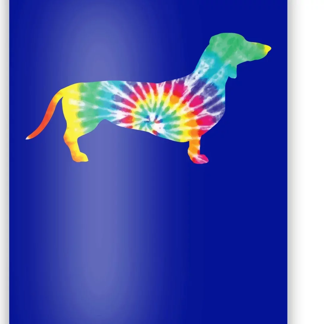 Tie Dye Dog Gift Hippie Dachshund Retro Gift Puppy Gift Funny Gift Poster