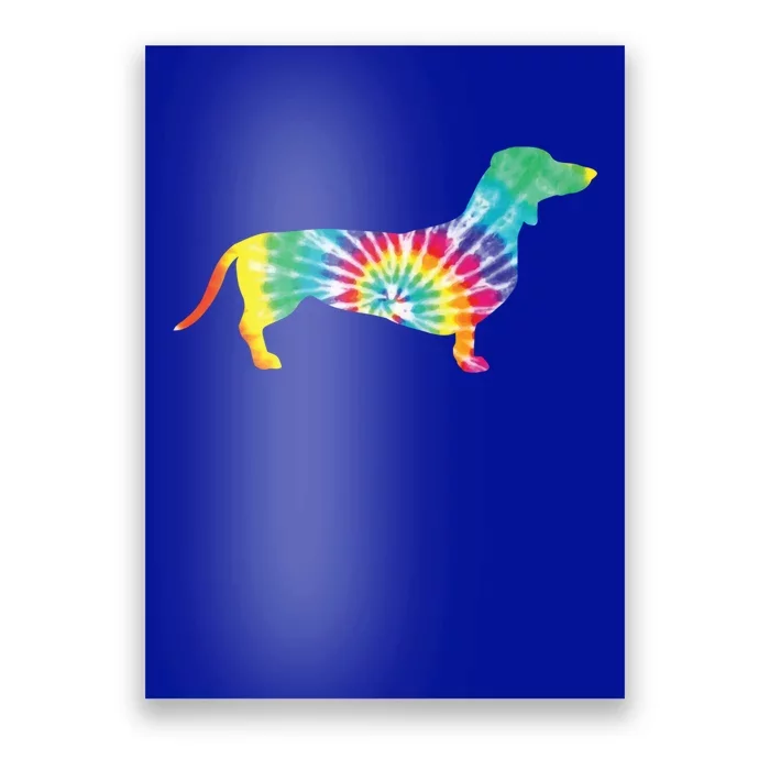 Tie Dye Dog Gift Hippie Dachshund Retro Gift Puppy Gift Funny Gift Poster