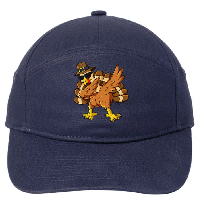 Thanksgiving Day Dabbing Turkey Pilgrim 7-Panel Snapback Hat