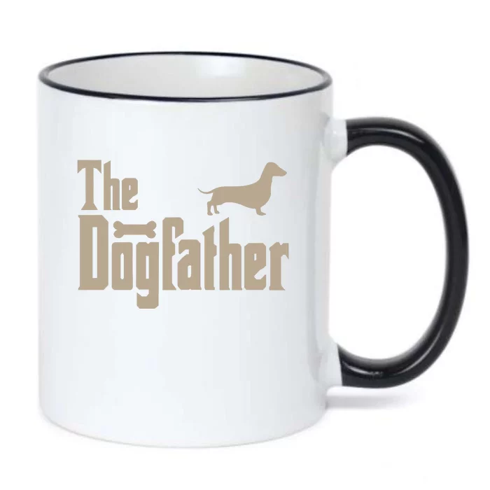 The Dogfather Dachshund Dog Lovers Black Color Changing Mug