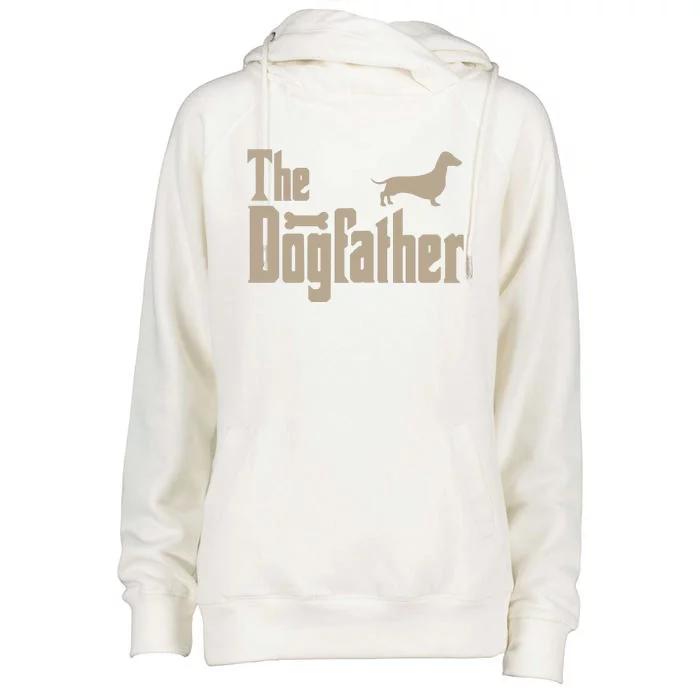 The Dogfather Dachshund Dog Lovers Womens Funnel Neck Pullover Hood