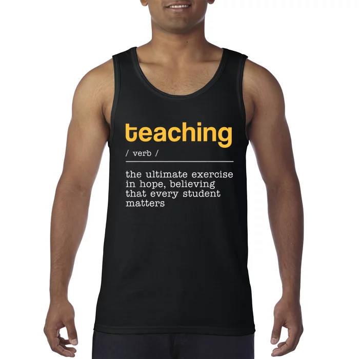 Teaching Dictionary Definition Teacher Motivational Tank Top