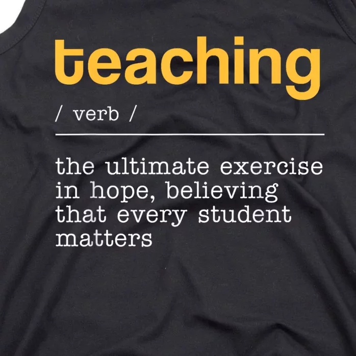 Teaching Dictionary Definition Teacher Motivational Tank Top