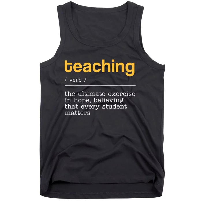 Teaching Dictionary Definition Teacher Motivational Tank Top