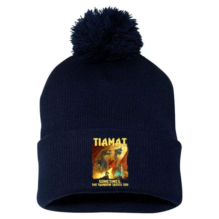 TIAMAT DnD Dragon Sometimes The Rainbow Tastes You Pom Pom 12in Knit Beanie