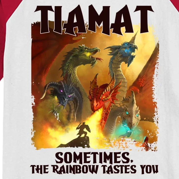 TIAMAT DnD Dragon Sometimes The Rainbow Tastes You Kids Colorblock Raglan Jersey