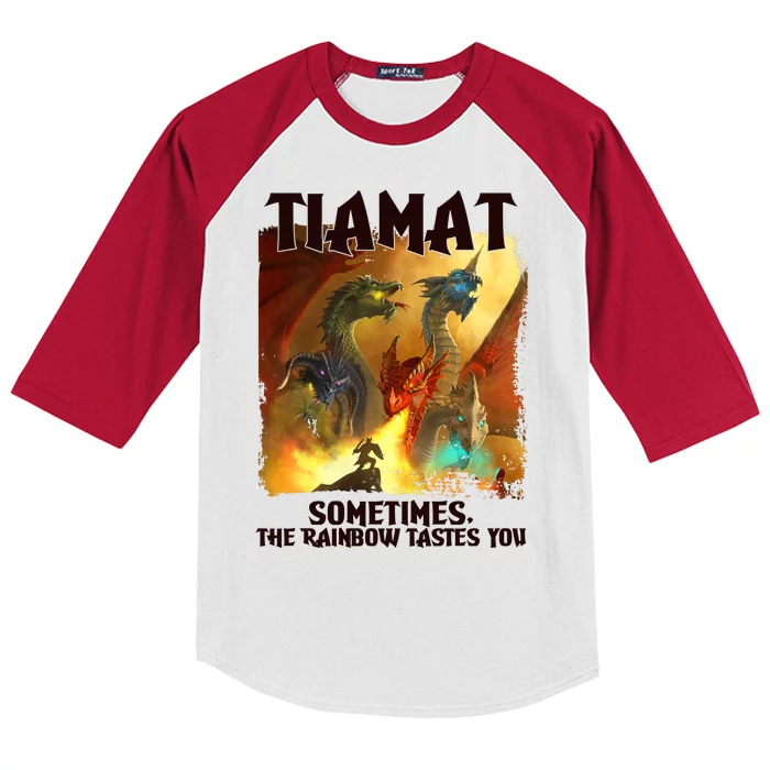 TIAMAT DnD Dragon Sometimes The Rainbow Tastes You Kids Colorblock Raglan Jersey