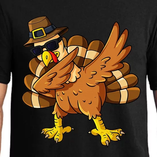 Thanksgiving Day Dabbing Turkey Pilgrim Pajama Set