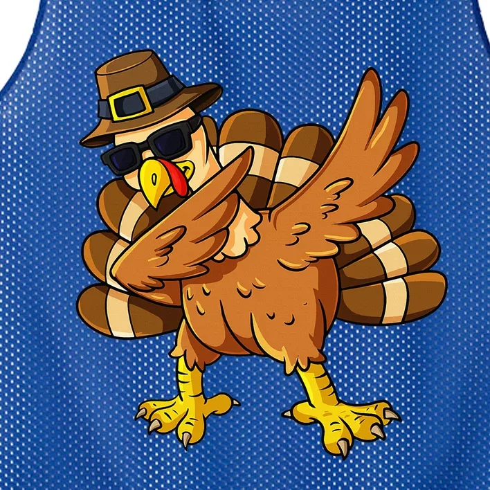 Thanksgiving Day Dabbing Turkey Pilgrim Mesh Reversible Basketball Jersey Tank