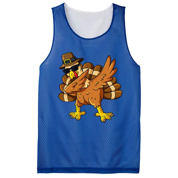 Thanksgiving Day Dabbing Turkey Pilgrim Mesh Reversible Basketball Jersey Tank