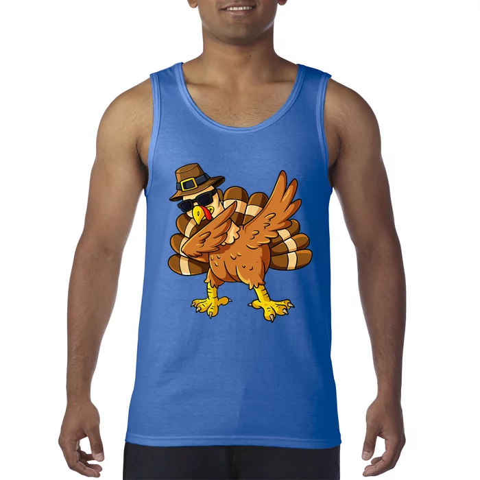 Thanksgiving Day Dabbing Turkey Pilgrim Tank Top