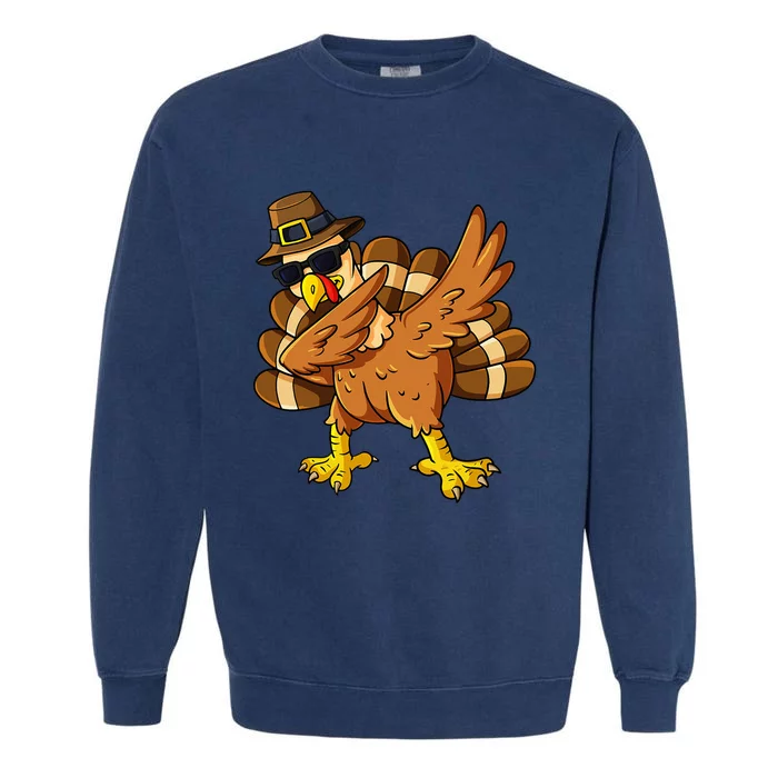 Thanksgiving Day Dabbing Turkey Pilgrim Garment-Dyed Sweatshirt