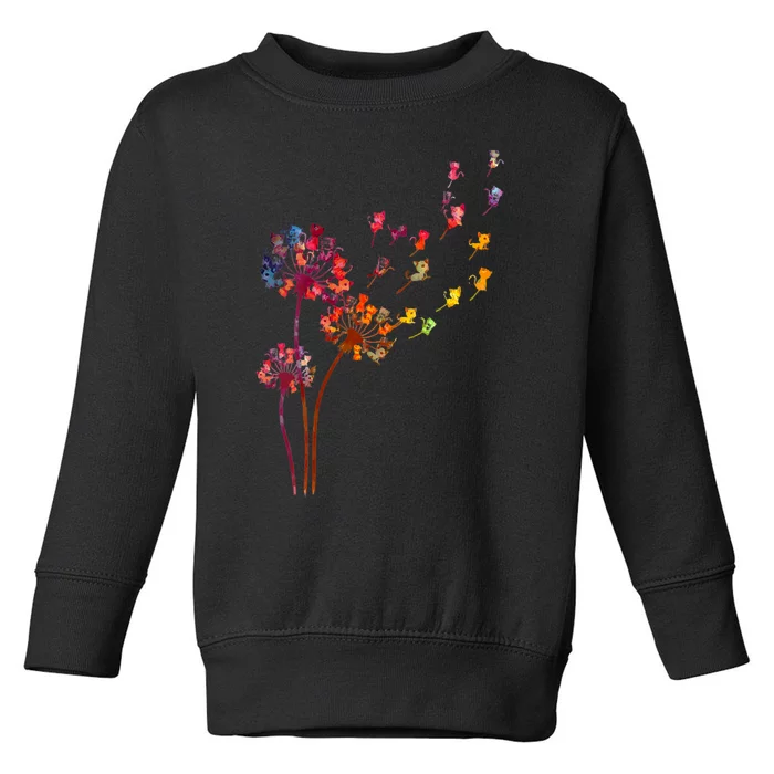 Tie Dye Dandelion Cats Flower Colorful Pet Cat Toddler Sweatshirt