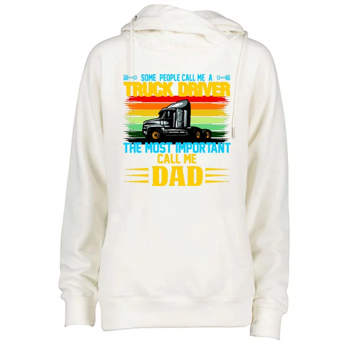 Truck Driver Dad Gift Womens Funnel Neck Pullover Hood