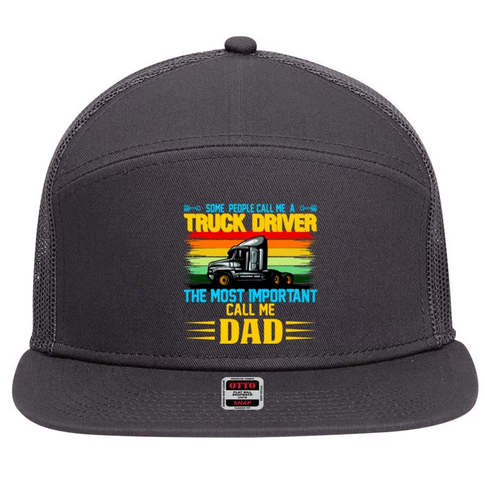 Truck Driver Dad Gift 7 Panel Mesh Trucker Snapback Hat