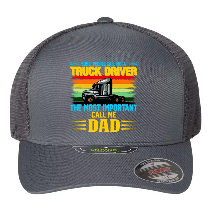 Truck Driver Dad Gift Flexfit Unipanel Trucker Cap