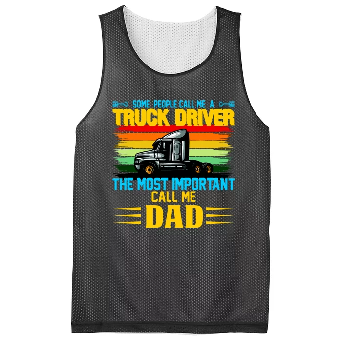 Truck Driver Dad Gift Mesh Reversible Basketball Jersey Tank