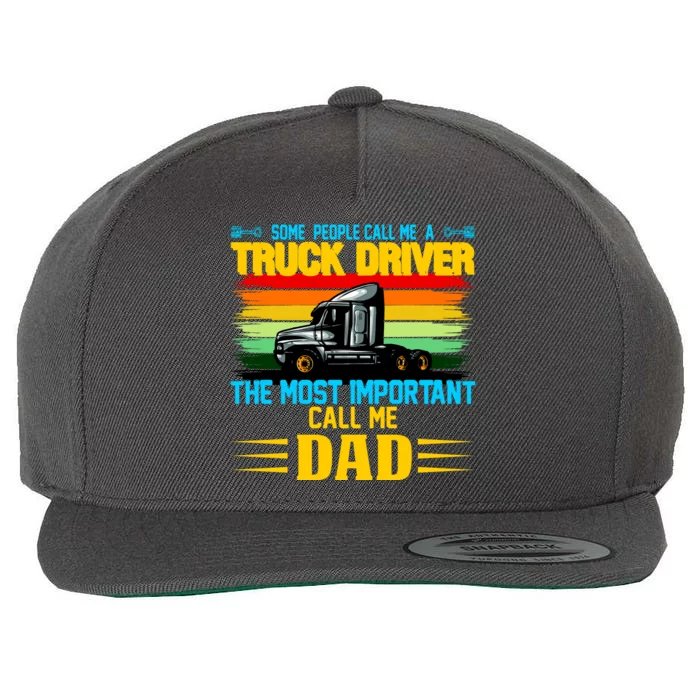 Truck Driver Dad Gift Wool Snapback Cap