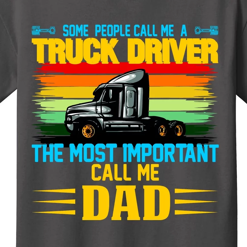 Truck Driver Dad Gift Kids T-Shirt