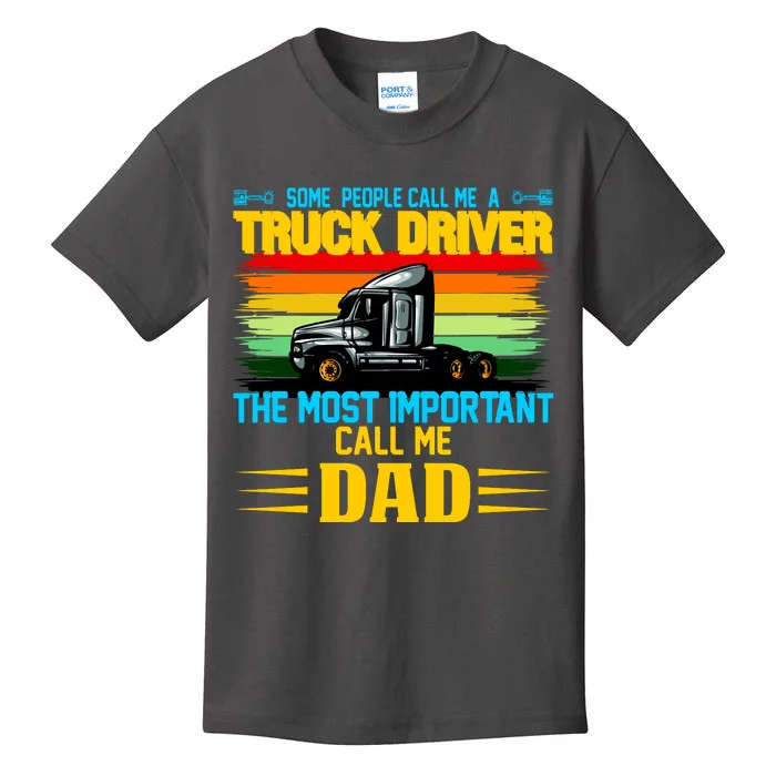 Truck Driver Dad Gift Kids T-Shirt