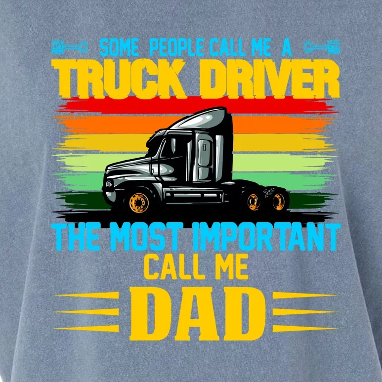 Truck Driver Dad Gift Garment-Dyed Women's Muscle Tee