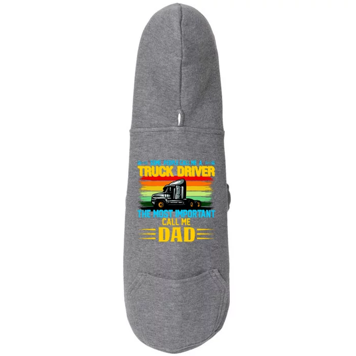 Truck Driver Dad Gift Doggie 3-End Fleece Hoodie