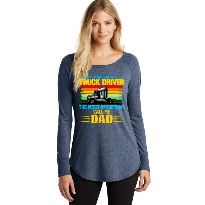 Truck Driver Dad Gift Women's Perfect Tri Tunic Long Sleeve Shirt