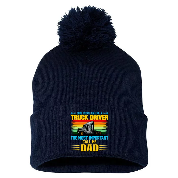 Truck Driver Dad Gift Pom Pom 12in Knit Beanie