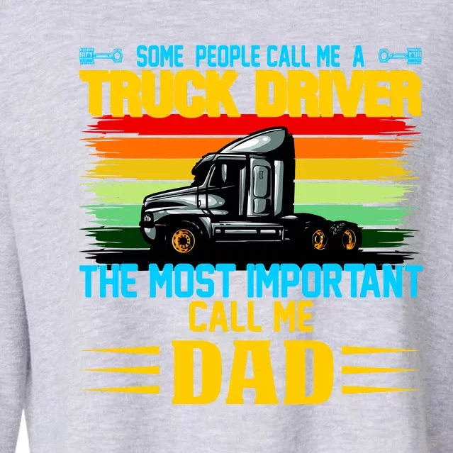 Truck Driver Dad Gift Cropped Pullover Crew