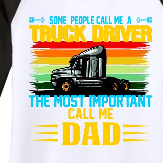 Truck Driver Dad Gift Women's Tri-Blend 3/4-Sleeve Raglan Shirt