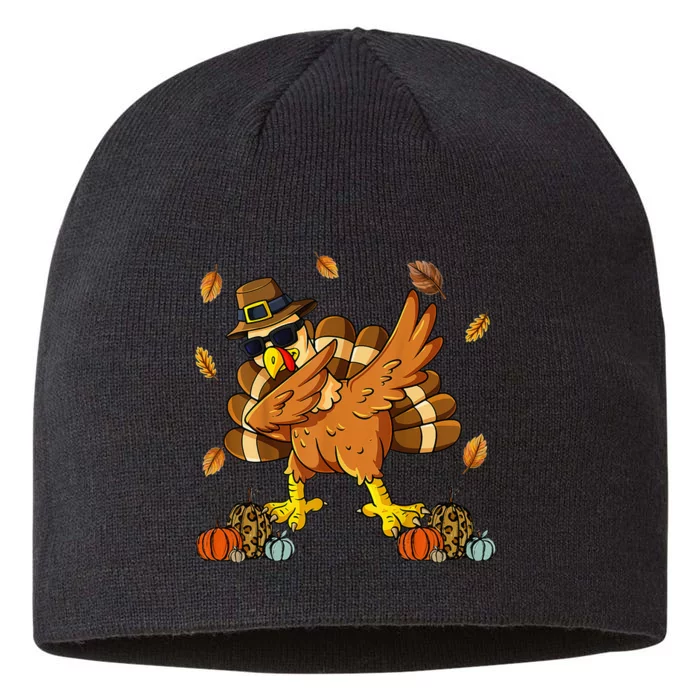 Thanksgiving Day Dabbing Turkey Pilgrim 8 1/2in Sustainable Knit Beanie