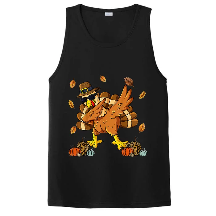 Thanksgiving Day Dabbing Turkey Pilgrim Performance Tank