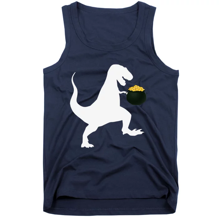 TRex Dinosaur Dino Funny St. Saint Patrick's Day Tank Top