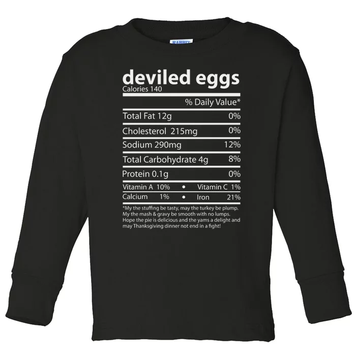 Thanksgiving Dinner Deviled Eggs Nutrition Fact For Thanksgiving Toddler Long Sleeve Shirt