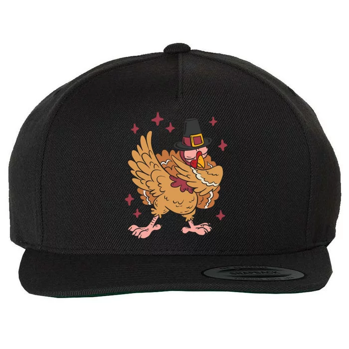 Thanksgiving Day Dinner Dabbing Turkey Pilgrim Dab Dance Meaningful Gift Wool Snapback Cap