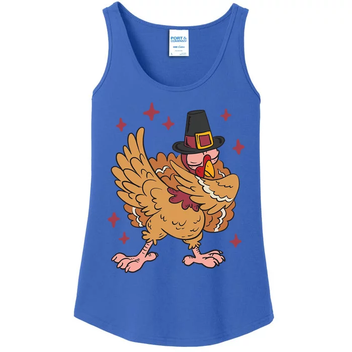 Thanksgiving Day Dinner Dabbing Turkey Pilgrim Dab Dance Meaningful Gift Ladies Essential Tank