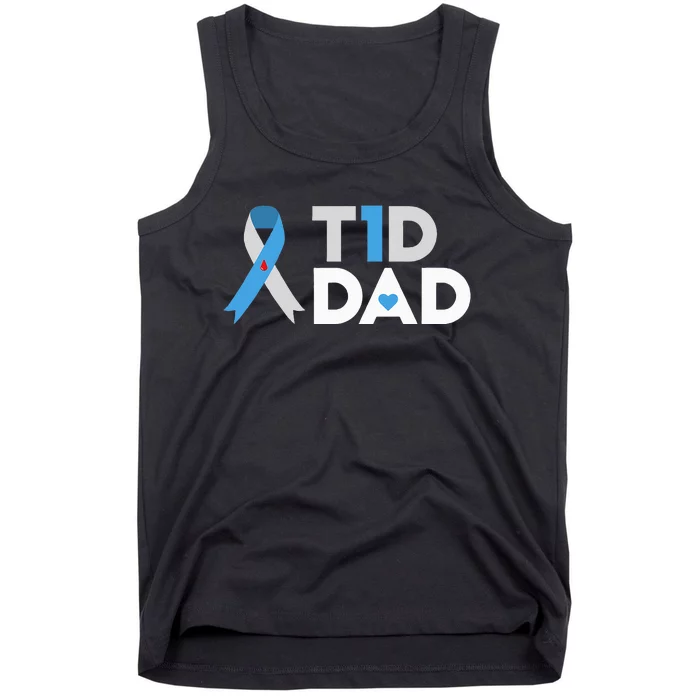 T1D Dad  Diabetes Awareness Type 1 Father Insulin Tank Top