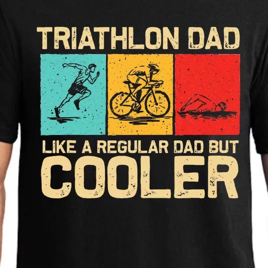 Triathlon Design Dad Swim Bike Run Triathletes Pajama Set