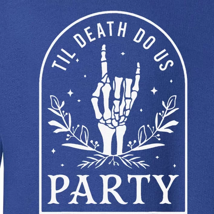 Til Death Do Us Party Retro Halloween Bachelorette Matching Toddler Sweatshirt