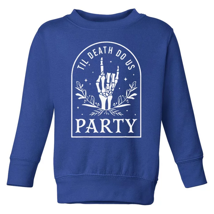 Til Death Do Us Party Retro Halloween Bachelorette Matching Toddler Sweatshirt