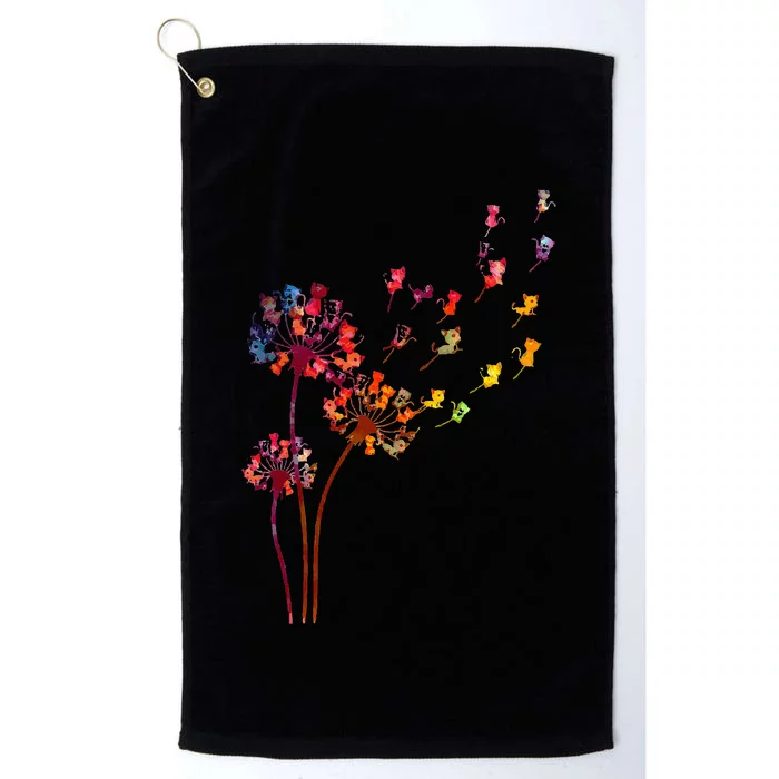 Tie Dye Dandelion Cats Flower Colorful Pet Cat Platinum Collection Golf Towel