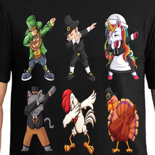 Turkey Dabbing Dance: A Hilarious Thanksgiving Cute Gift Pajama Set