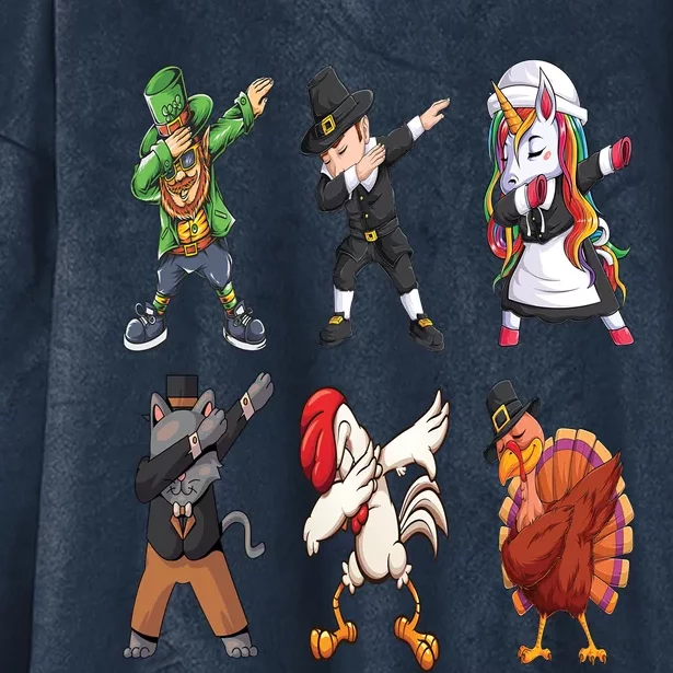 Turkey Dabbing Dance: A Hilarious Thanksgiving Cute Gift Hooded Wearable Blanket