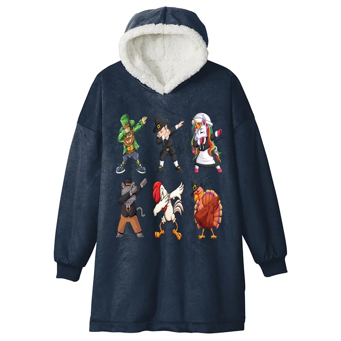 Turkey Dabbing Dance: A Hilarious Thanksgiving Cute Gift Hooded Wearable Blanket