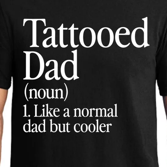 Tattooed Dad Definition Tattoo Artist Retro Aesthetic Family Pajama Set